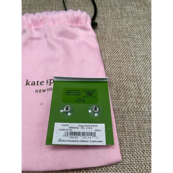kate spade Clink of Ice Linear Earrings Silver/ Clear Drop NWT Formal Wedding - Picture 2 of 8